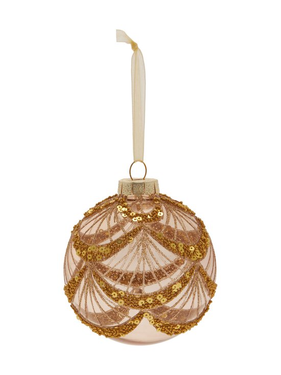 Gold Sequins & Bead -lasipallo 7,9 cm