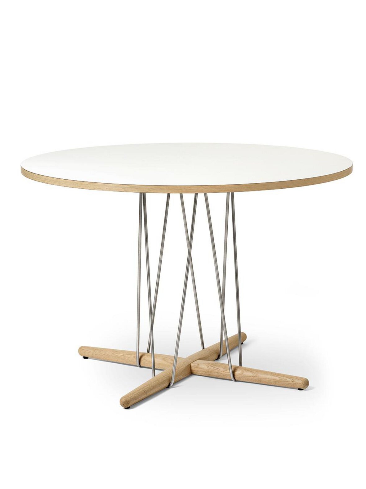 Embrace-ruokapöytä valkoöljytty tammi/valkoinen ø 110 cm