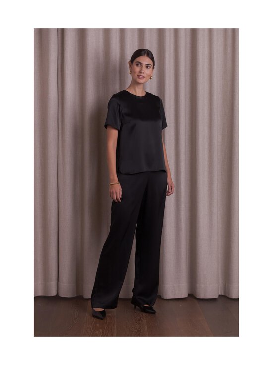 Original Story - Leveälahkeiset satiinihousut - BLACK | Stockmann - photo 2