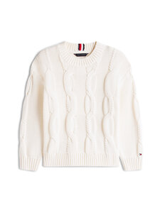 Tommy Hilfiger - Chunky-palmikkoneule - YA8 IVORY SILK | Stockmann