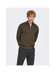 Only & Sons - OnsTing Life Half Zip -neule - COFFEE BEAN | Stockmann