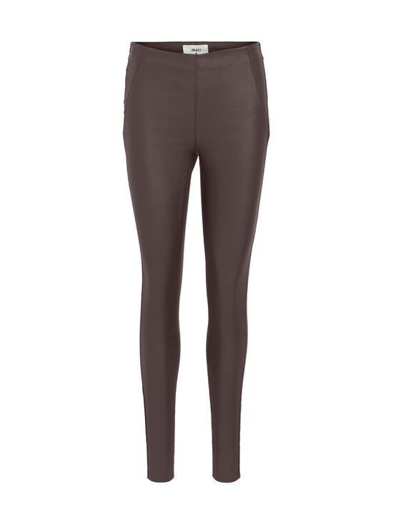 Object - ObjBelle Mid Waist Coated -leggingsit - SEAL BROWN | Stockmann - photo 1