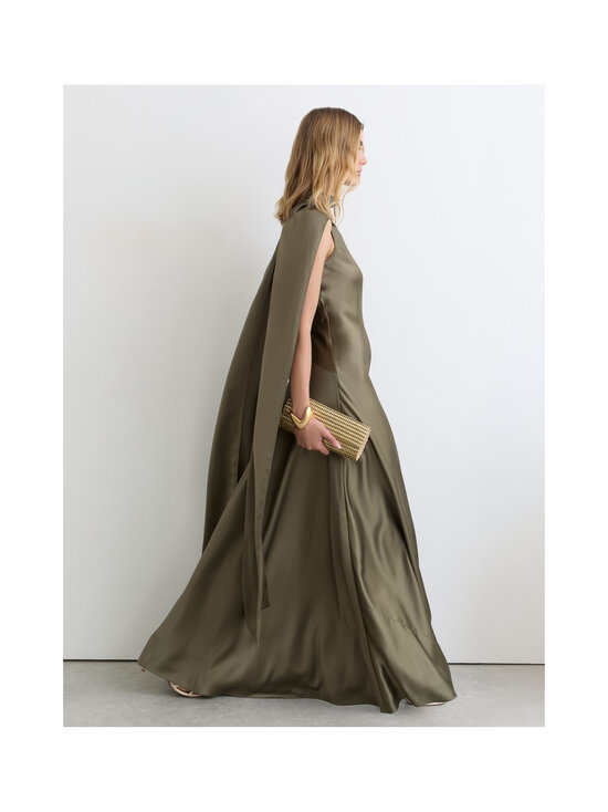 Reiss - Fae Satin Cape Maxi -mekko - 35 KHAKI GREEN | Stockmann - photo 3