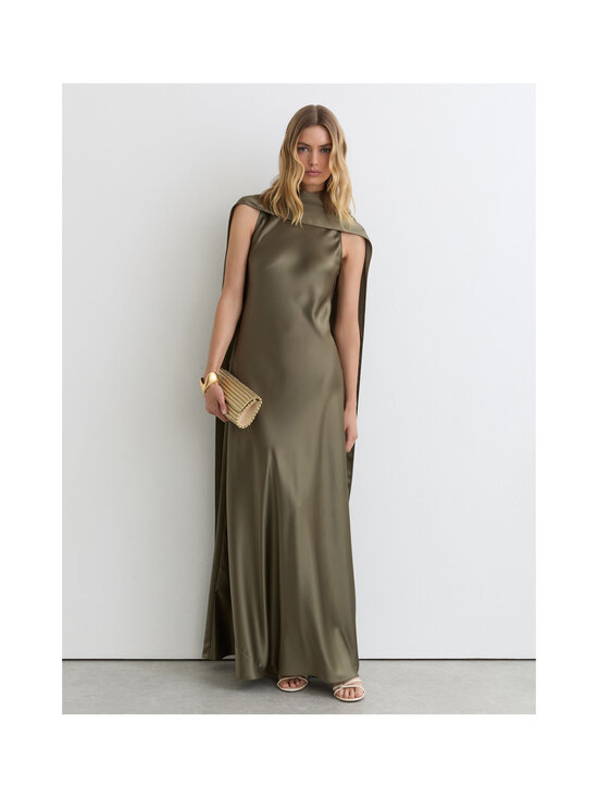 Reiss - Fae Satin Cape Maxi -mekko - 35 KHAKI GREEN | Stockmann - photo 7