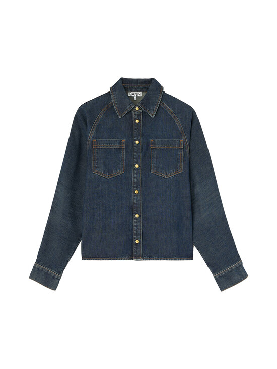 Ganni - Slub Mix Batwing -farkkupaita - NULL DARK BLUE VINTAGE | Stockmann - photo 1