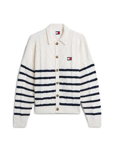 Tommy Jeans - Kardigan Stripe Cable - YBH ANCIENT WHITE STRIPE | Stockmann