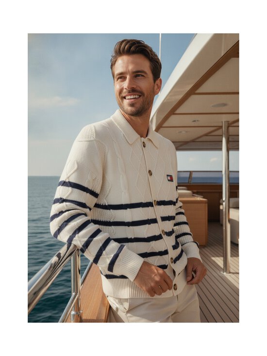 Tommy Jeans - Kardigan Stripe Cable - YBH ANCIENT WHITE STRIPE | Stockmann - photo 2