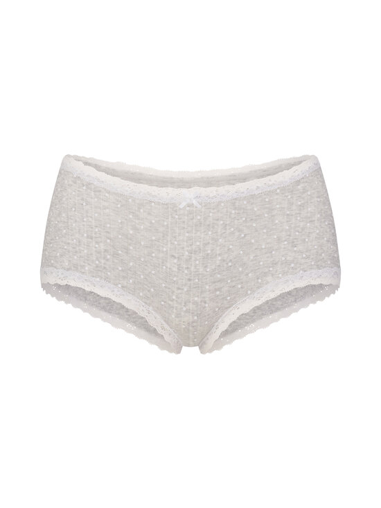 SKIMS - Lightweight Cotton Pointelle -pitsikoristeiset shortsialushousut - LIGHT HEATHER GREY PIN DOT | Stockmann - photo 1