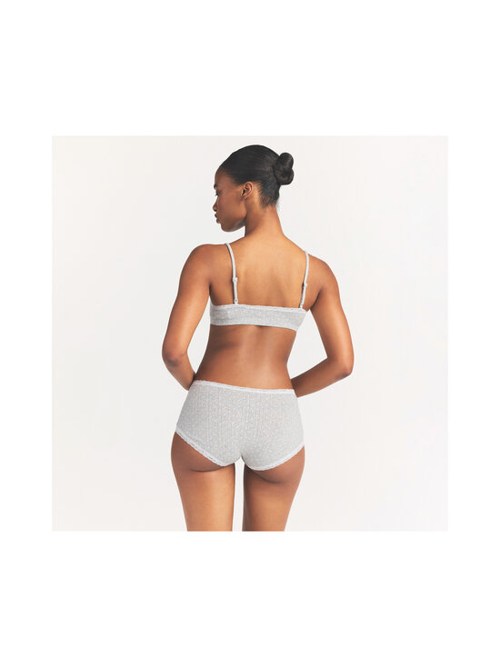 SKIMS - Lightweight Cotton Pointelle -pitsikoristeiset shortsialushousut - LIGHT HEATHER GREY PIN DOT | Stockmann - photo 4