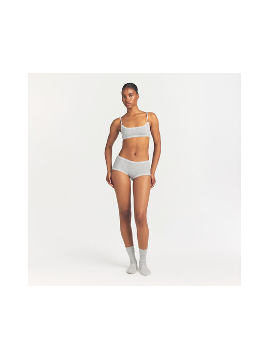 SKIMS - Lightweight Cotton Pointelle -pitsikoristeiset shortsialushousut - LIGHT HEATHER GREY PIN DOT | Stockmann - photo 5
