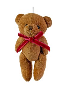 Shishi - Velvet Teddy With Bow -joulukoriste - BROWN-RED | Stockmann