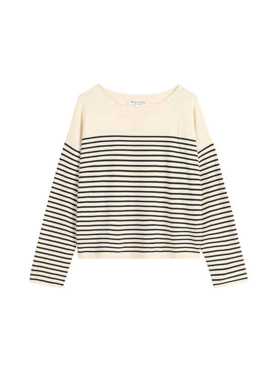 Marc O'Polo - Svītrains džemperis ar platu kakla izgriezumu - J46 STRIPED / RAW CREAM | Stockmann - photo 1