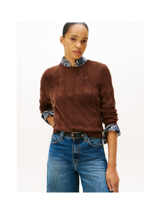 Tommy Hilfiger - Soft Wool -palmikkoneule - GV0 LEGACY BROWN | Stockmann - photo 2