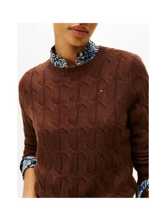 Tommy Hilfiger - Soft Wool -palmikkoneule - GV0 LEGACY BROWN | Stockmann - photo 5