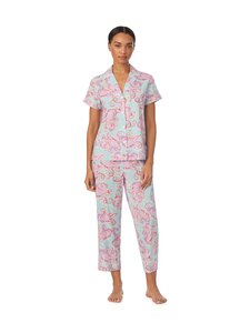 Lauren Ralph Lauren - Notch Collar Cropped -pyjama 2-osainen - 942 MULTIPAIS | Stockmann