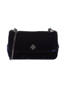 Tory Burch - Sametkott Kira Diamond Quilt Velvet Pave Mini Flap - PERFECT NAVY | Stockmann