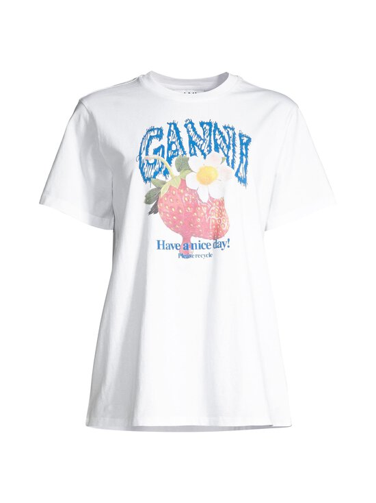 Ganni - Strawberry Basic Cotton Jersey -paita - 151 BRIGHT WHITE | Stockmann - photo 1
