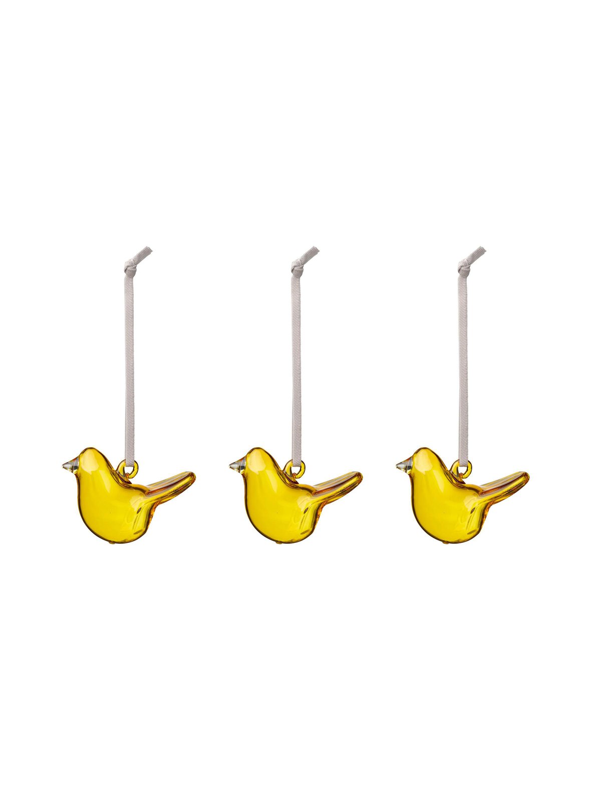 Glass birds yellow -minilasilintu 3 kpl