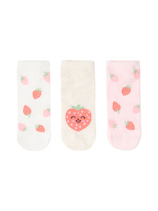 Lindex - Sokid Maasikas 3 paari - 8778 PINK | Stockmann