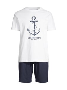 Cap Horn loungewear - Lühikeste pükstega pidžaamakomplekt Cole - WHITE/NAVY | Stockmann