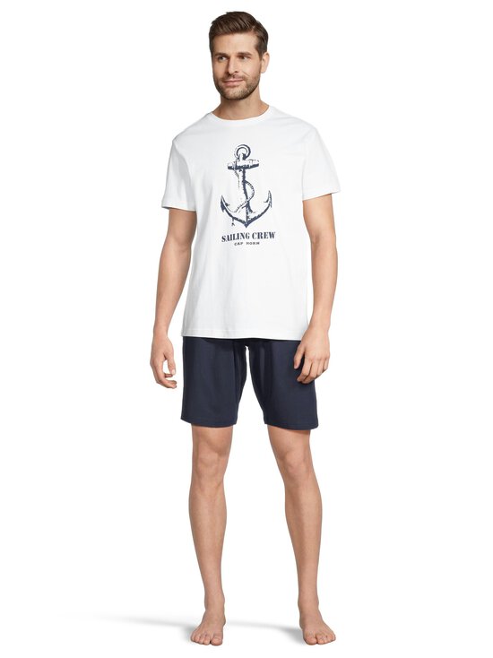Cap Horn loungewear - Lühikeste pükstega pidžaamakomplekt Cole - WHITE/NAVY | Stockmann - photo 4