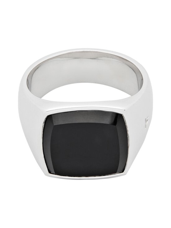 Cushion Polished Black Onyx M gredzens