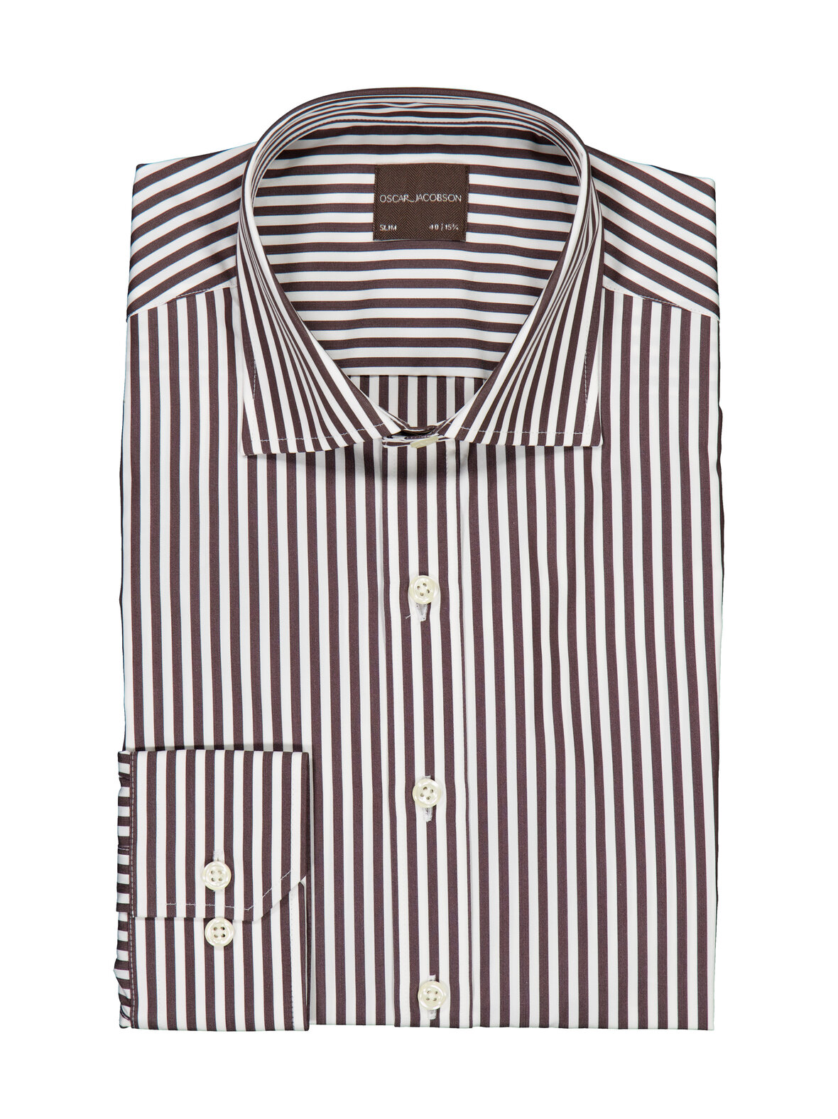 Slim fit cut away -raidallinen kauluspaita
