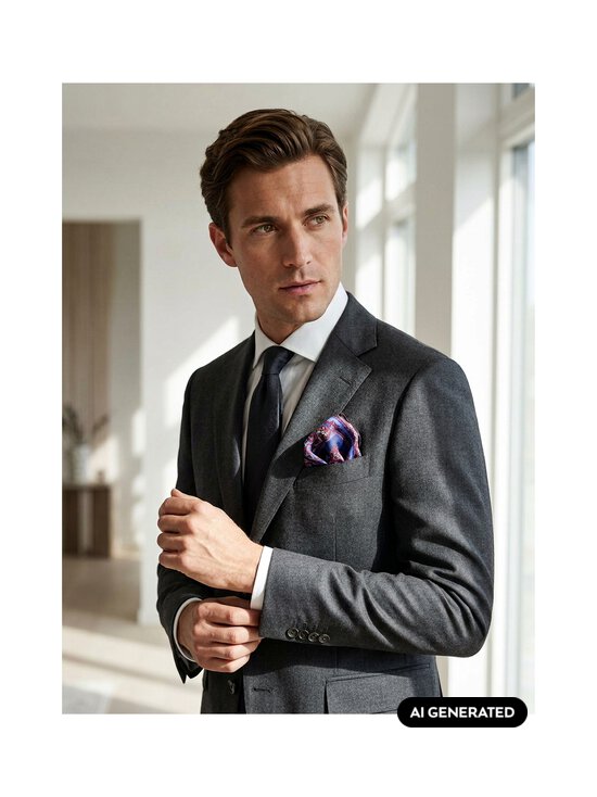 Oscar Jacobson - Paisley Print -silkkitaskuliina - 659 PURPLE | Stockmann - photo 3