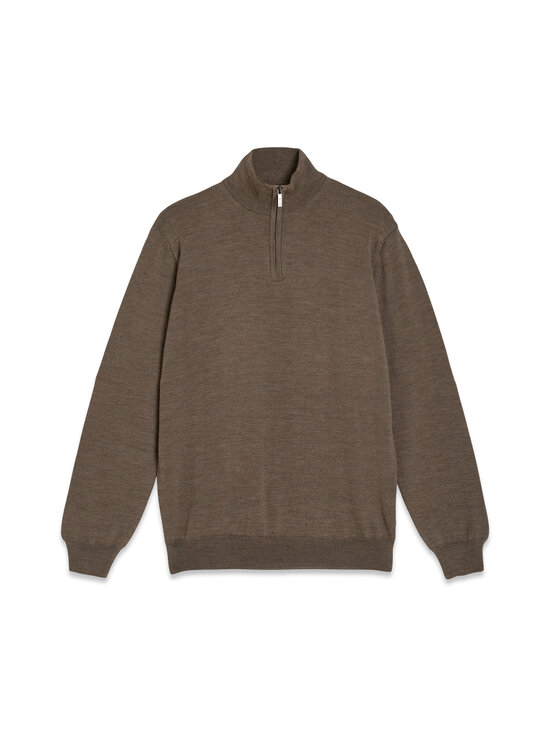 SAND Copenhagen - Ibro Half Zip vilnas džemperis - 255 DARK CAMEL | Stockmann - photo 1