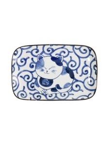 Tokyo Design Studio - Kawaii Neko -posliinilautanen - BLUE/WHITE | Stockmann