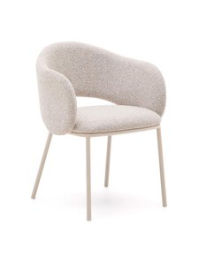 Kave Home - Maina-tuoli, Vista-kangas beige / beige metalli - BEIGE | Stockmann