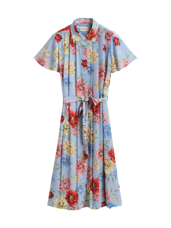 GANT - Pliseerattu kukkakuvioinen mekko - 455 LIGHT BLUE | Stockmann - photo 1