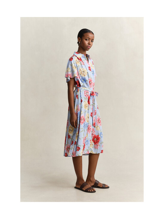 GANT - Pliseerattu kukkakuvioinen mekko - 455 LIGHT BLUE | Stockmann - photo 4