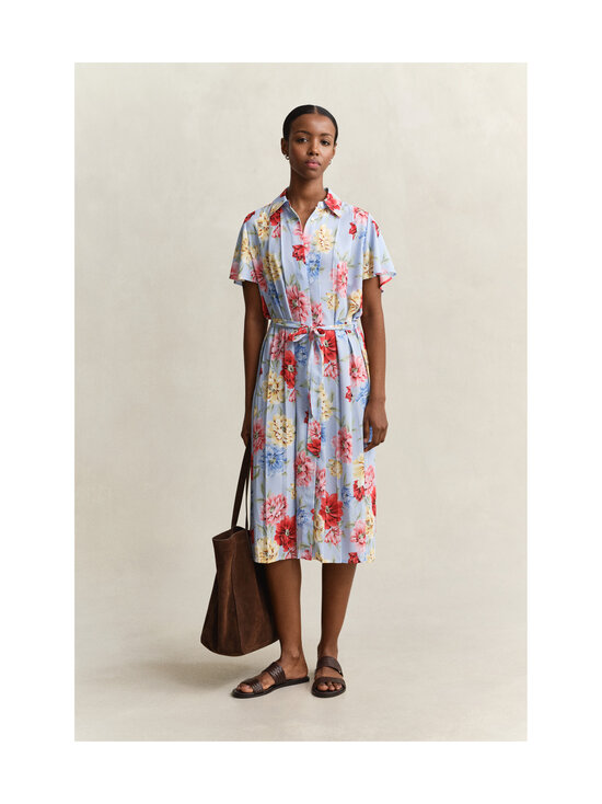 GANT - Pliseerattu kukkakuvioinen mekko - 455 LIGHT BLUE | Stockmann - photo 5