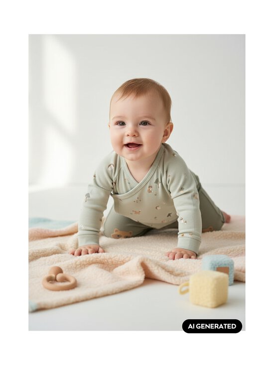 Lindex - Wrap Bodysuit & Joggers -vaatesetti - 8884 GREEN | Stockmann - photo 3