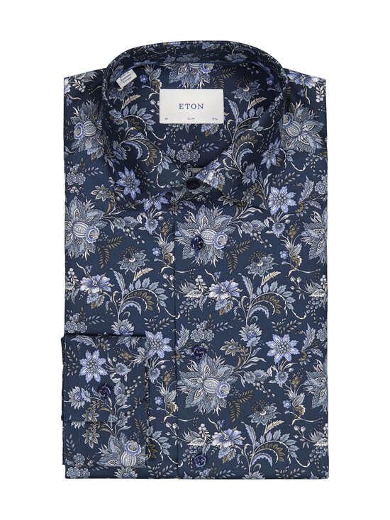 Eton - Slim Fit Floral Print Signature -kauluspaita - 27 DARK BLUE | Stockmann - photo 1