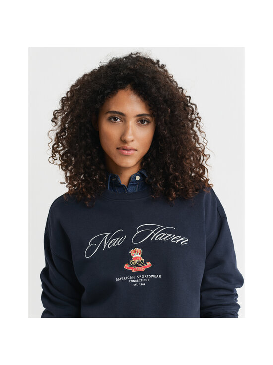 GANT - Crest C-neck -collegepaita - 433 EVENING BLUE | Stockmann - photo 4