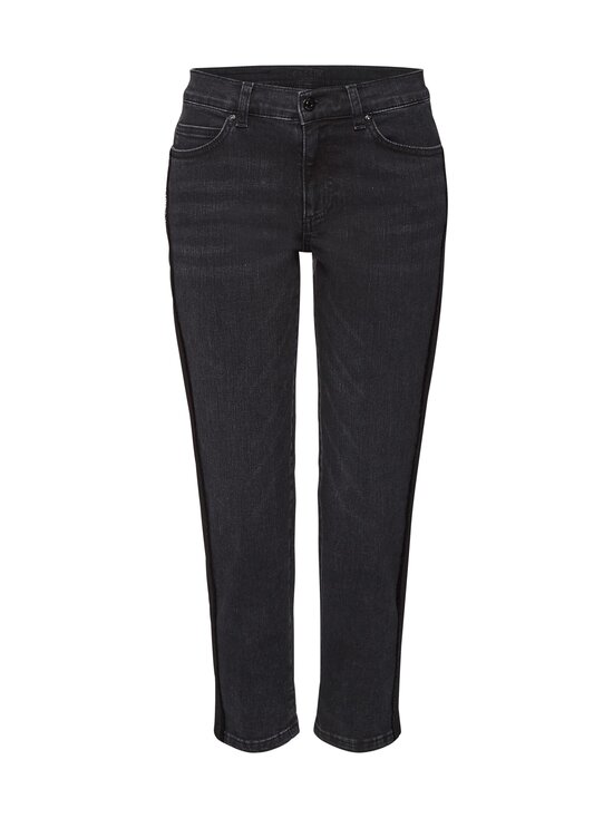 Fringed Grosgrain Tape Capri Denim -farkut