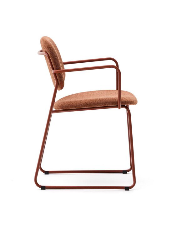 Kave Home - Meli-tuoli käsinojilla Belfast-kangas terrakotta / terrakotta metalli - PINK | Stockmann - photo 3
