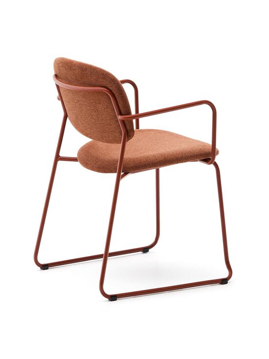 Kave Home - Meli-tuoli käsinojilla Belfast-kangas terrakotta / terrakotta metalli - PINK | Stockmann - photo 2