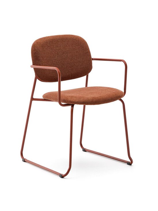 Kave Home - Meli-tuoli käsinojilla Belfast-kangas terrakotta / terrakotta metalli - PINK | Stockmann - photo 1