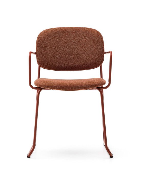 Kave Home - Meli-tuoli käsinojilla Belfast-kangas terrakotta / terrakotta metalli - PINK | Stockmann - photo 4