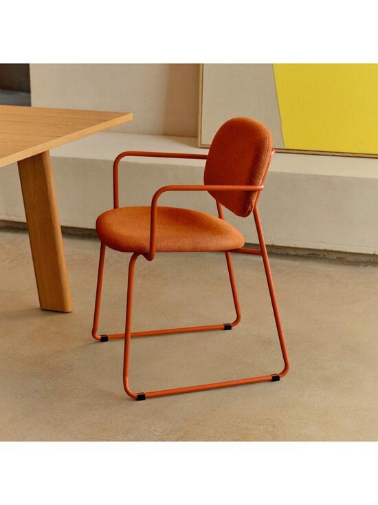 Kave Home - Meli-tuoli käsinojilla Belfast-kangas terrakotta / terrakotta metalli - PINK | Stockmann - photo 5