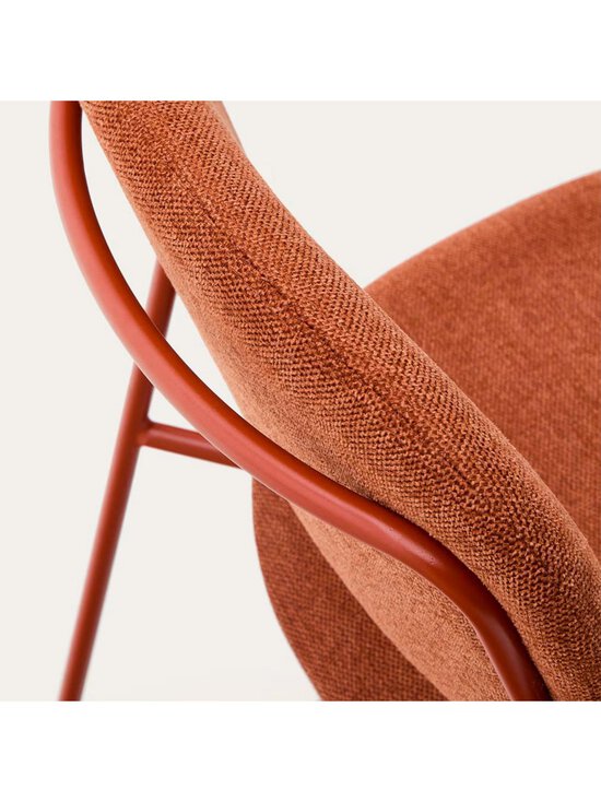 Kave Home - Meli-tuoli käsinojilla Belfast-kangas terrakotta / terrakotta metalli - PINK | Stockmann - photo 8