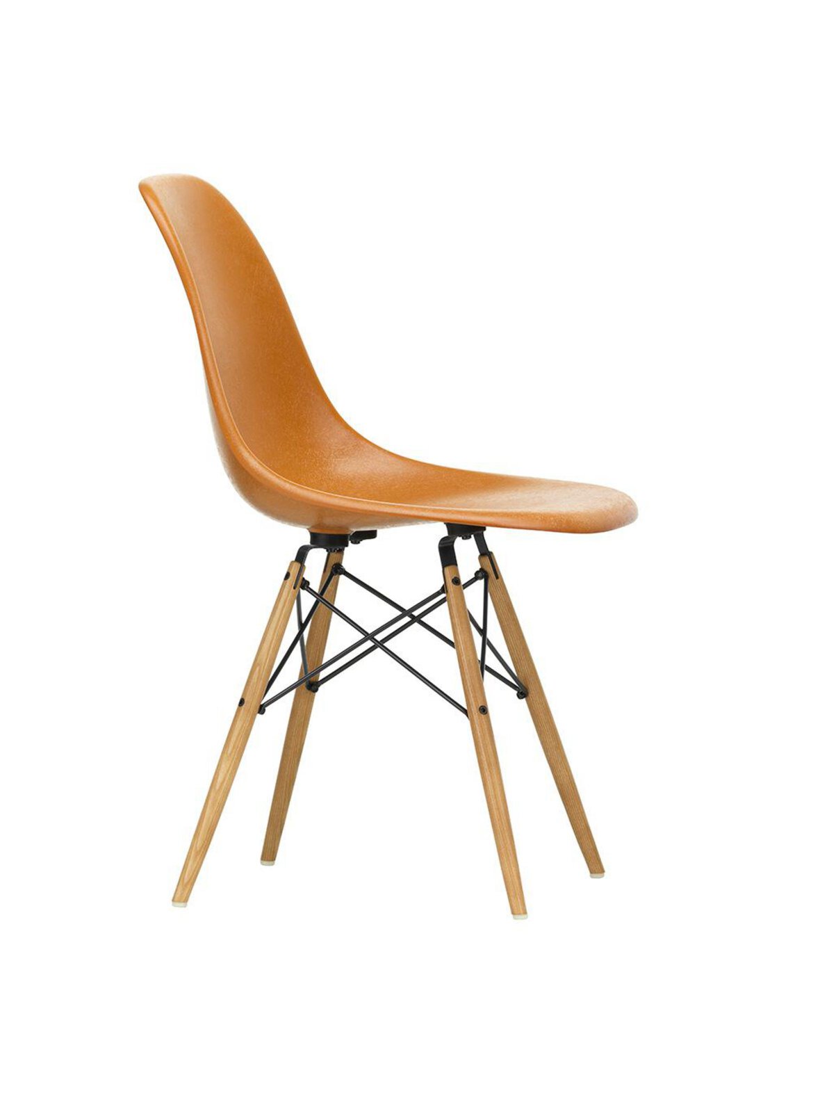 Eames dsw fiberglass -tuoli ochre dark/hunajasaarni