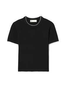 Tory Burch - Scalloped-villaneulepusero - 960 BLACK / NEW IVORY | Stockmann
