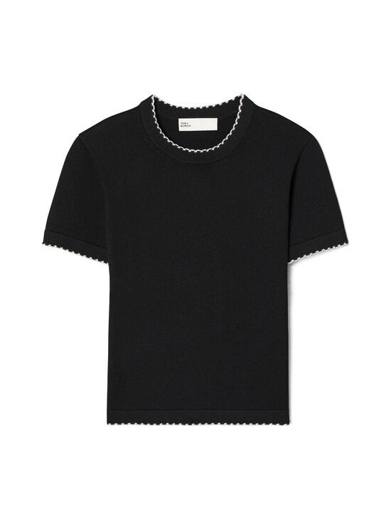 Tory Burch - Scalloped-villaneulepusero - 960 BLACK / NEW IVORY | Stockmann - photo 1