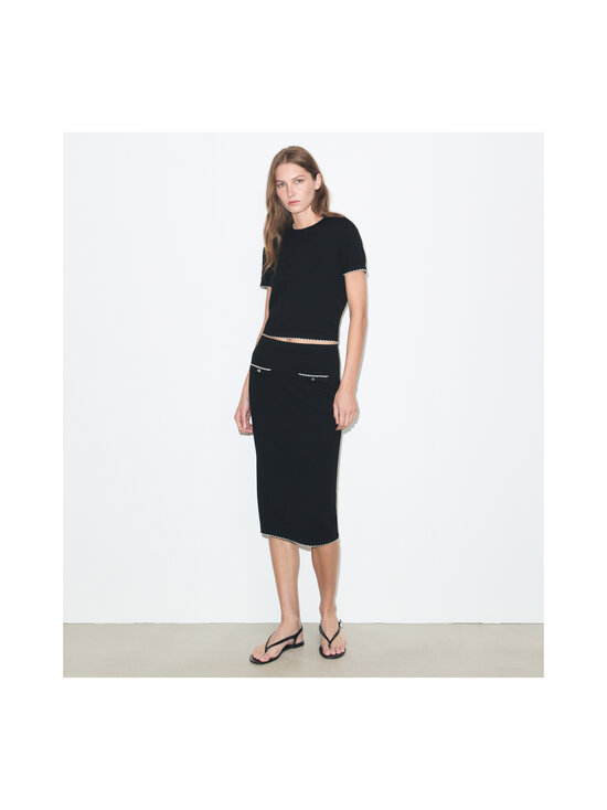 Tory Burch - Scalloped-villaneulepusero - 960 BLACK / NEW IVORY | Stockmann - photo 2