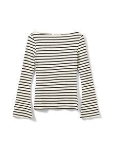 Sofie Schnoor - CeceSW Boat Neck -paita - 0139 WHITE BLACK STRIPED | Stockmann