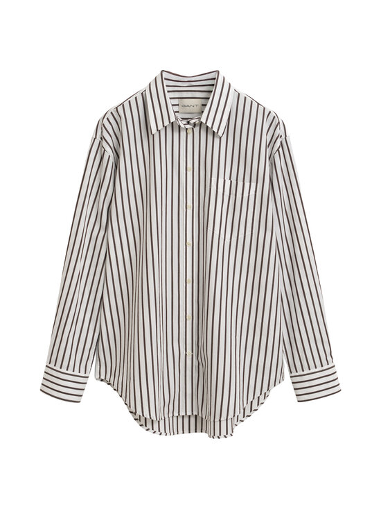 GANT - Poplin Striped kreklblūze - 202 DEEP BROWN | Stockmann - photo 1